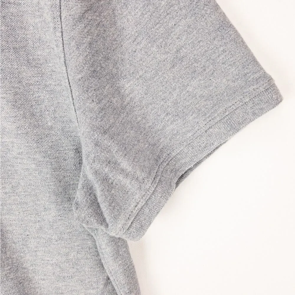 Banana Republic Men's Large Organic Cotton Pique Polo Shirt Gray Short Sleeve